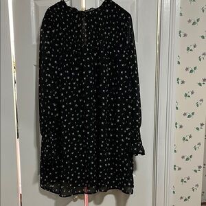 Black Floral Long Sleeve Dress